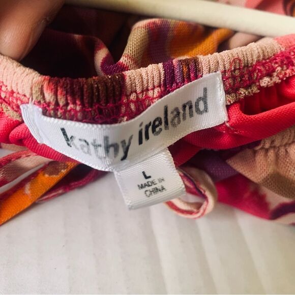 Floral Print Off the Shoulder MIDI Dress Sz L High waist Babydoll Style Coquette - Picture 5 of 12